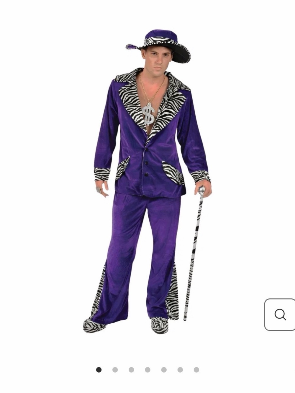 Purple Zebra-Trim Pimp Suit Jacket & Pants